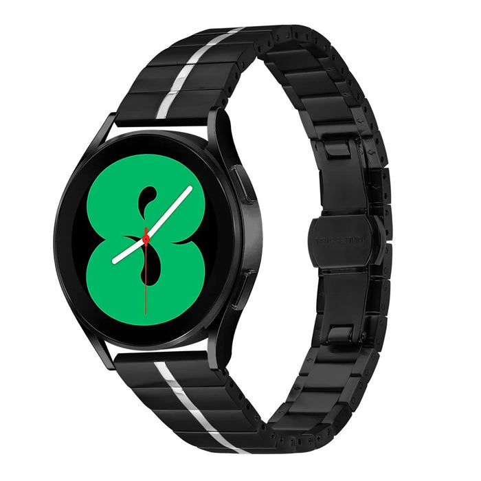 For Garmin Vivomove Style / GarminMove Style Replacement Band Stainless Steel Watch Strap - Black+Silver - 2