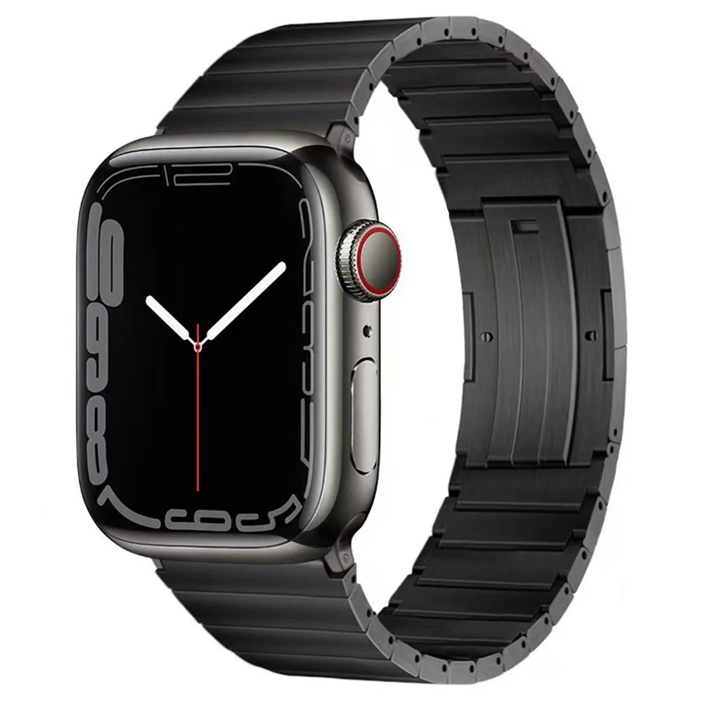 For Apple Watch Series 11 10 42mm / 9 8 7 41mm / SE3 SE2 SE 6 5 4 40mm / 3 2 1 38mm Titanium Alloy Watch Band - Black - 2