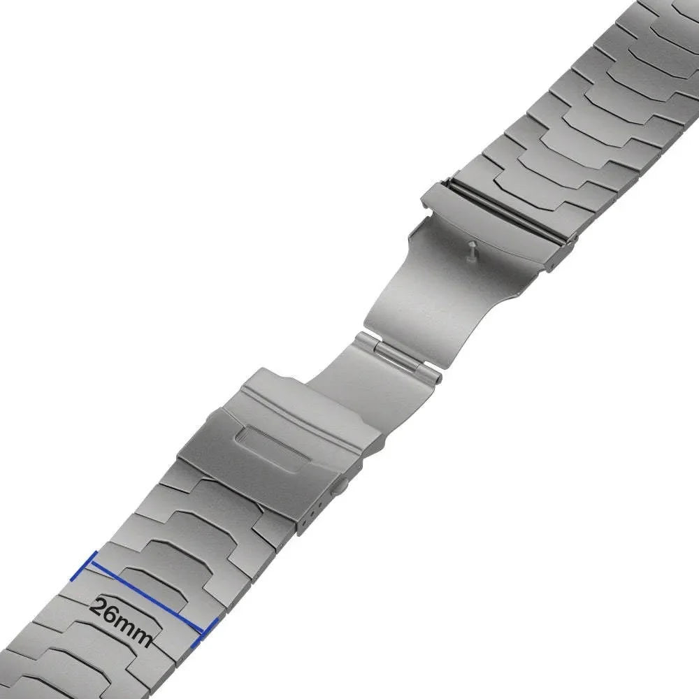 For Apple Watch Ultra 3 2 1 49mm / Series 11 10 46mm / 9 8 7 45mm / SE3 SE2 SE 6 5 4 44mm / 3 2 1 42mm Titanium Alloy 26mm Band -  Titanium - 4