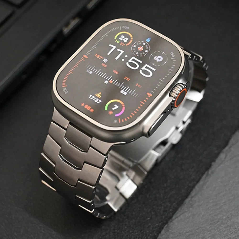 For Apple Watch Ultra 3 2 1 49mm / Series 11 10 46mm / 9 8 7 45mm / SE3 SE2 SE 6 5 4 44mm / 3 2 1 42mm Titanium Alloy 26mm Band -  Titanium - 5
