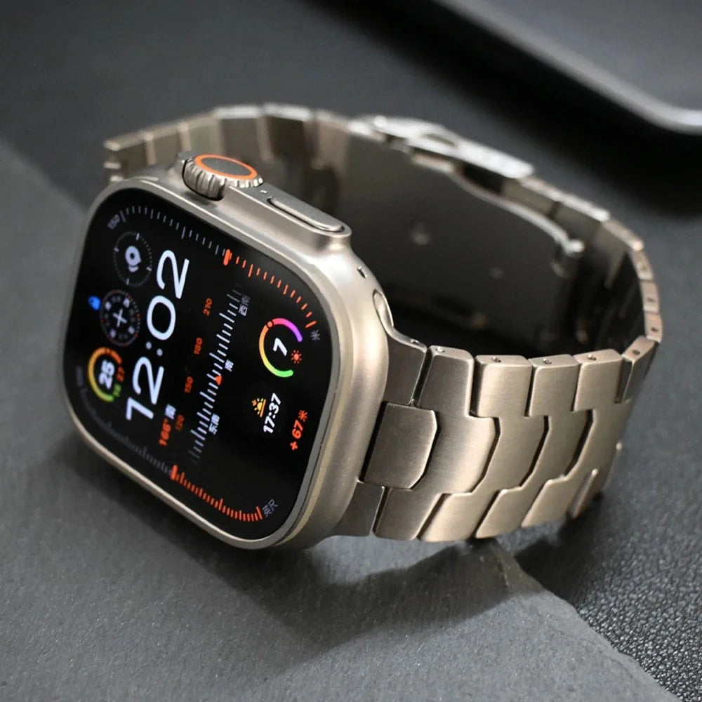For Apple Watch Ultra 3 2 1 49mm / Series 11 10 46mm / 9 8 7 45mm / SE3 SE2 SE 6 5 4 44mm / 3 2 1 42mm Titanium Alloy 26mm Band -  Titanium - 6