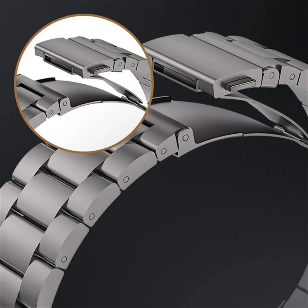 For Apple Watch Ultra 3 2 1 49mm / Series 11 10 46mm / 9 8 7 45mm / SE3 SE2 SE 6 5 4 44mm / 3 2 1 42mm Titanium Alloy Band 3-Bead - Grey - 4