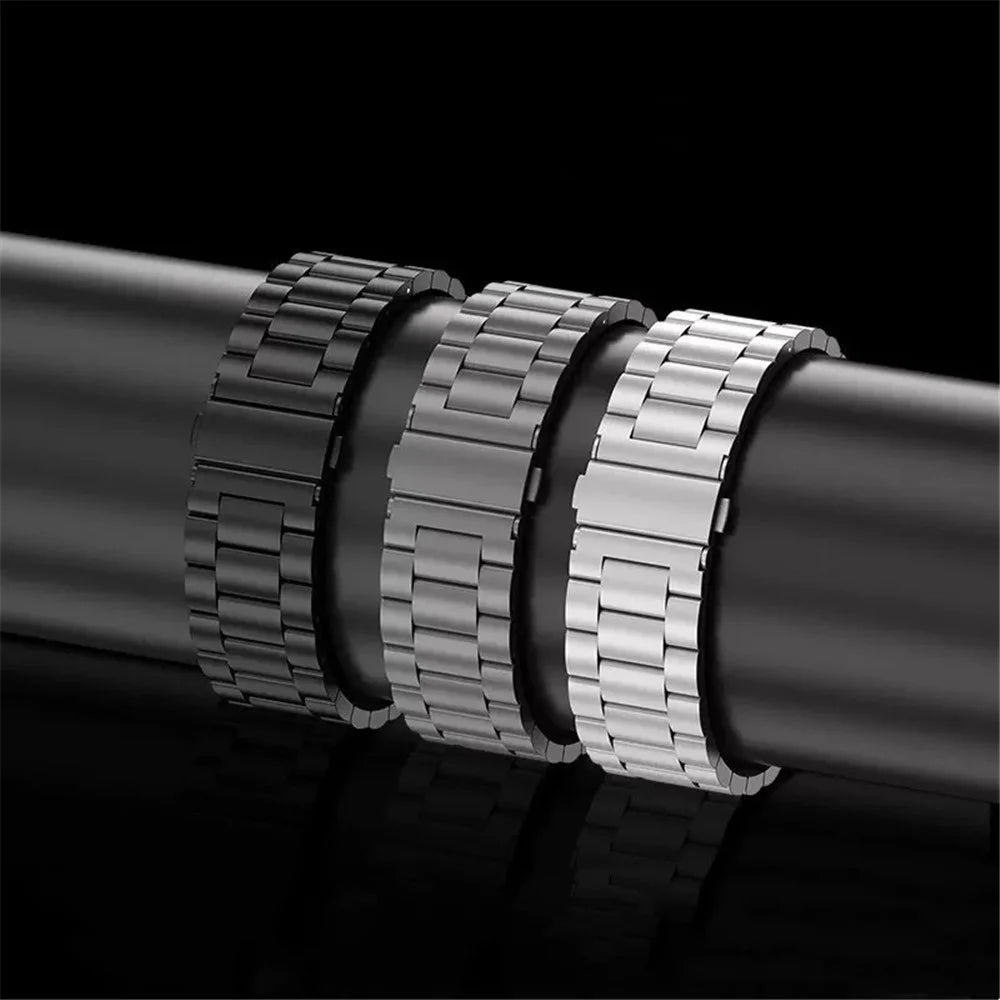 For Apple Watch Series 11 10 42mm / 9 8 7 41mm / SE3 SE2 SE 6 5 4 40mm / 3 2 1 38mm Watch Band 3-Bead Titanium Alloy Strap - Grey - 5