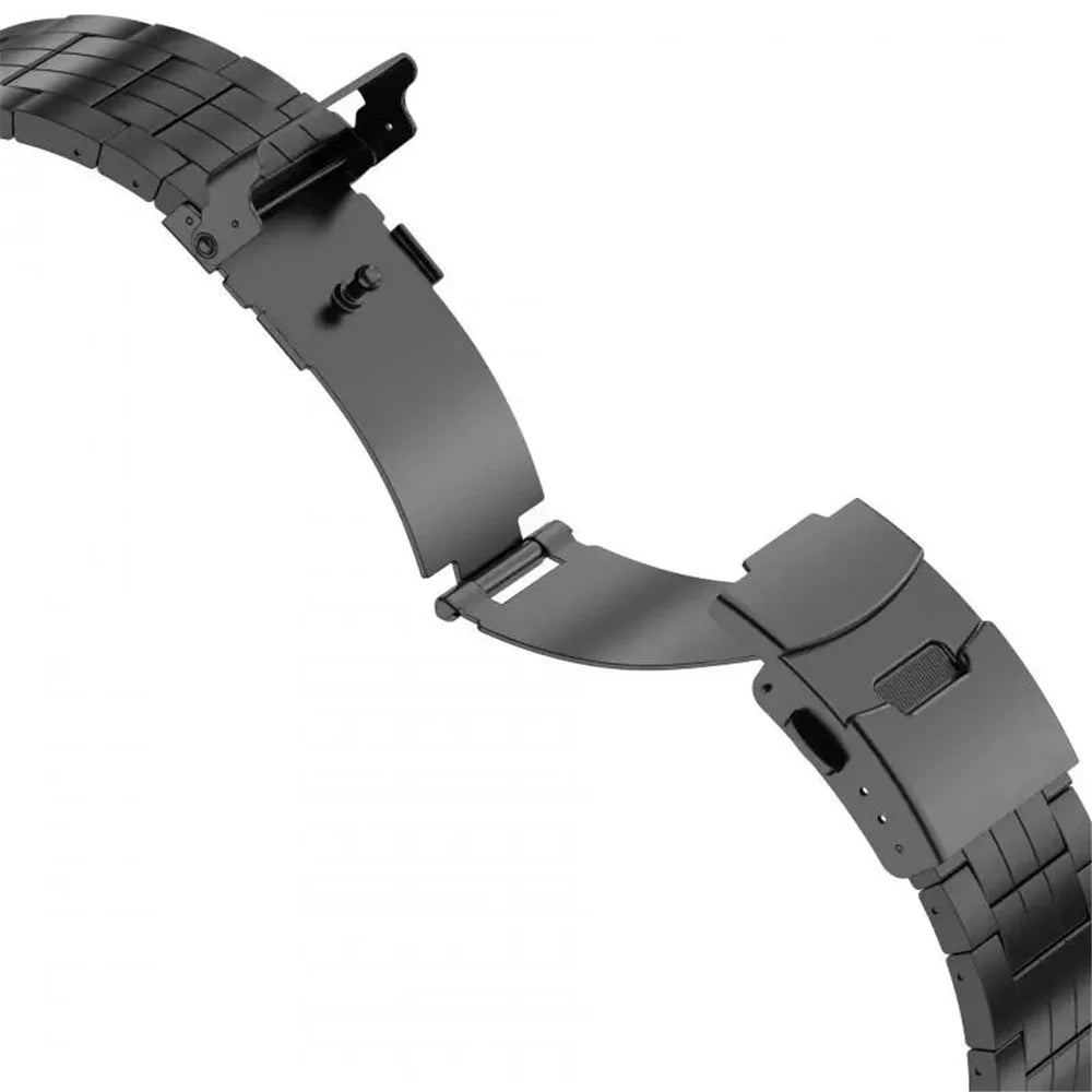For Apple Watch Ultra 3 2 1 49mm / Series 11 10 46mm / 9 8 7 45mm / SE3 SE2 SE 6 5 4 44mm / 3 2 1 42mm 5-Bead Titanium Alloy Strap - Black - 5