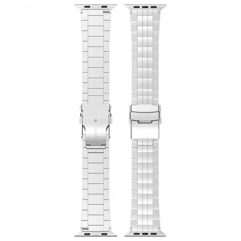 For Apple Watch Ultra 3 2 1 49mm / Series 11 10 46mm / 9 8 7 45mm / SE3 SE2 SE 6 5 4 44mm / 3 2 1 42mm 5-Bead Titanium Alloy Strap - Black - 6