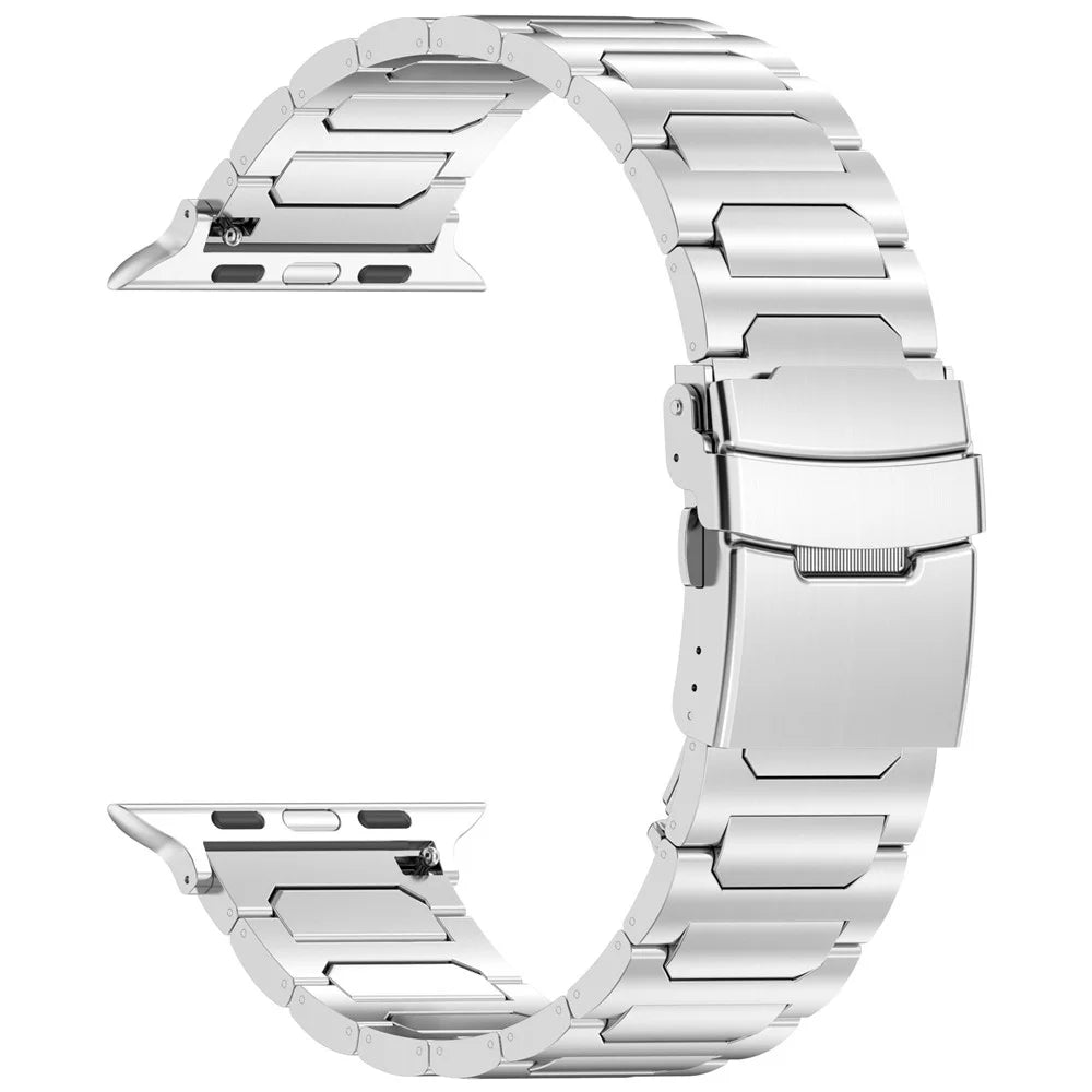 For Apple Watch Ultra 3 2 1 49mm / Series 11 10 46mm / 9 8 7 45mm / SE3 SE2 SE 6 5 4 44mm / 3 2 1 42mm Titanium Alloy Strap Band - Silver - 2