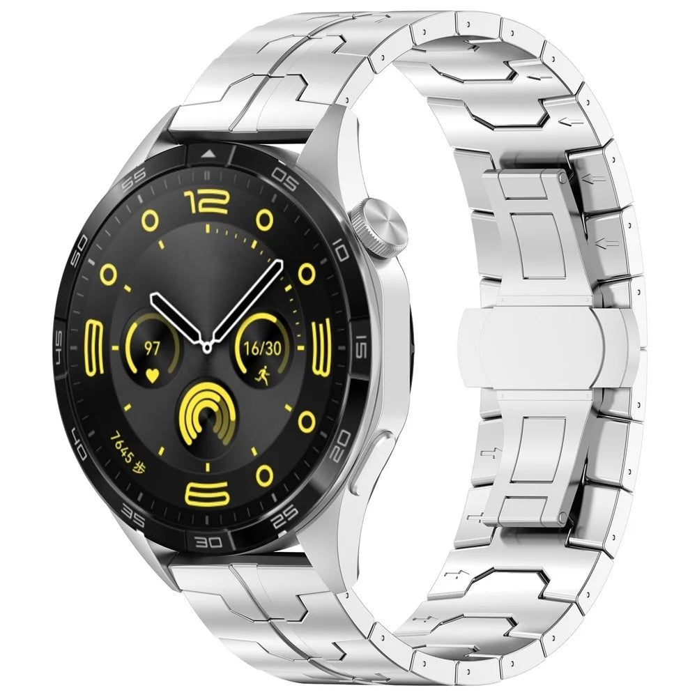 For Huawei Watch GT4 / Xiaomi Mi Watch / Samsung Watch Strap 22mm Titanium Alloy Band - Silver - 2