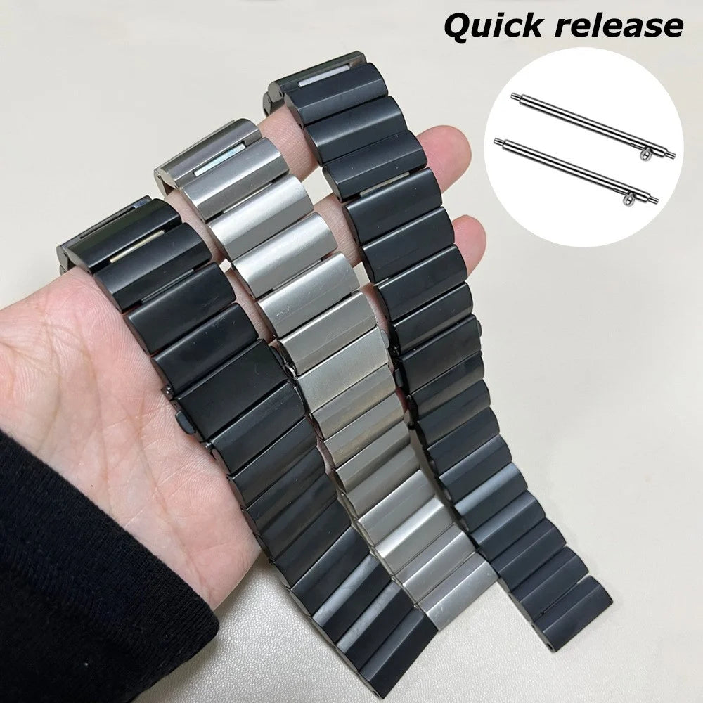 For Huawei Watch GT4 / Xiaomi Mi Watch / Samsung Titanium Alloy Watch Strap 22mm - Black - 4