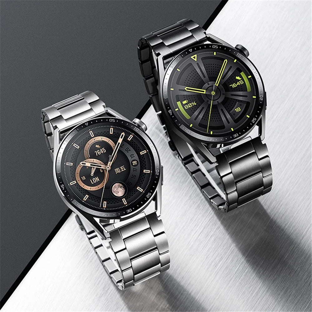 For Huawei Watch GT4 / GT3 / GT2 46mm Titanium Alloy Watch Strap 22mm Band - Black - 4