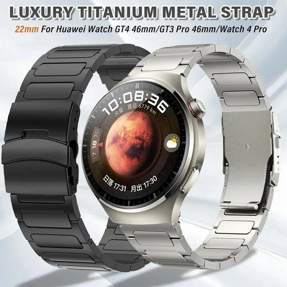 For Huawei Watch GT 2/3/4 46mm/Xiaomi Mi Watch/Samsung Titanium Alloy Watch Strap 22mm - Titanium - 3