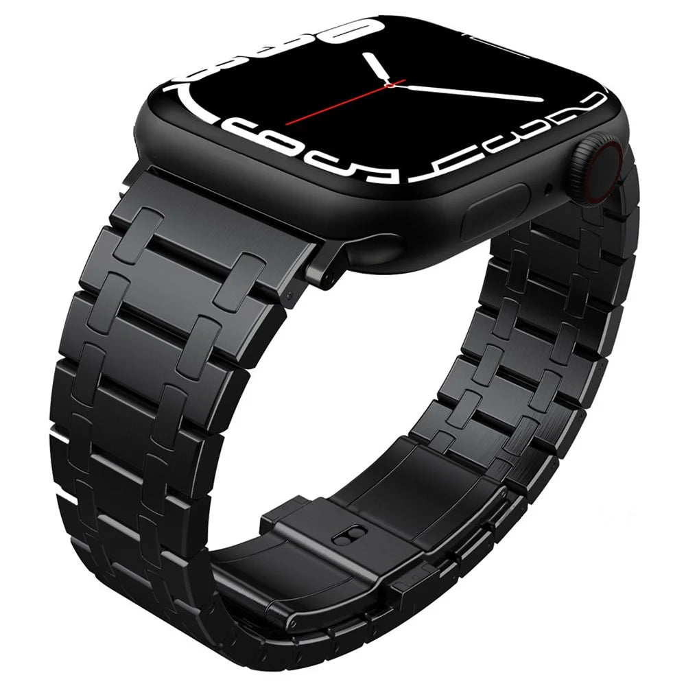 For Apple Watch Ultra 3 2 1 49mm / Series 11 10 46mm / 9 8 7 45mm / SE3 SE2 SE 6 5 4 44mm / 3 2 1 42mm Titanium Alloy Band - Black - 2