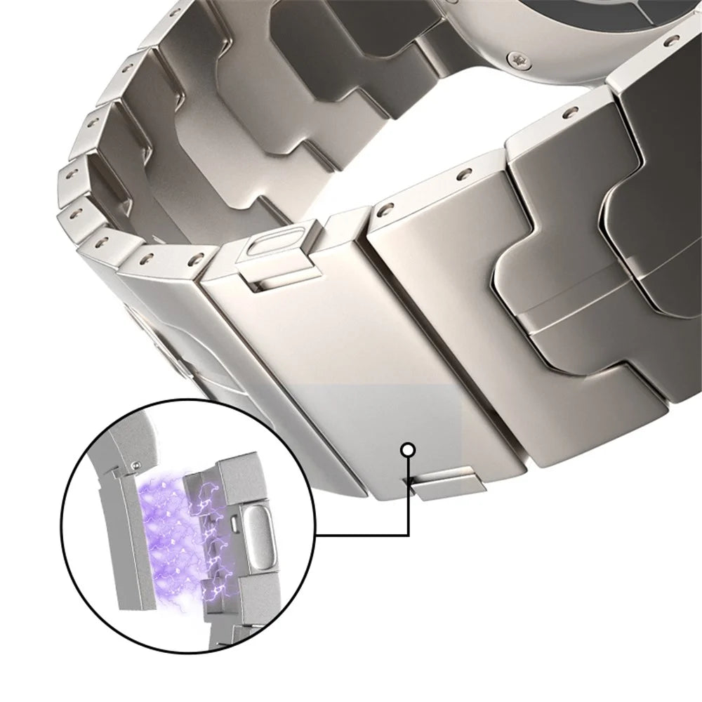 For Apple Watch Series 11 10 42mm / 9 8 7 41mm / SE3 SE2 SE 6 5 4 40mm / 3 2 1 38mm Magnetic Buckle Titanium Alloy Band - Titanium - 4