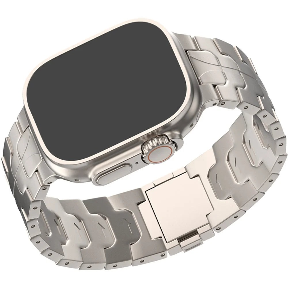 For Apple Watch Series 11 10 42mm / 9 8 7 41mm / SE3 SE2 SE 6 5 4 40mm / 3 2 1 38mm Magnetic Buckle Titanium Alloy Band - Titanium - 5