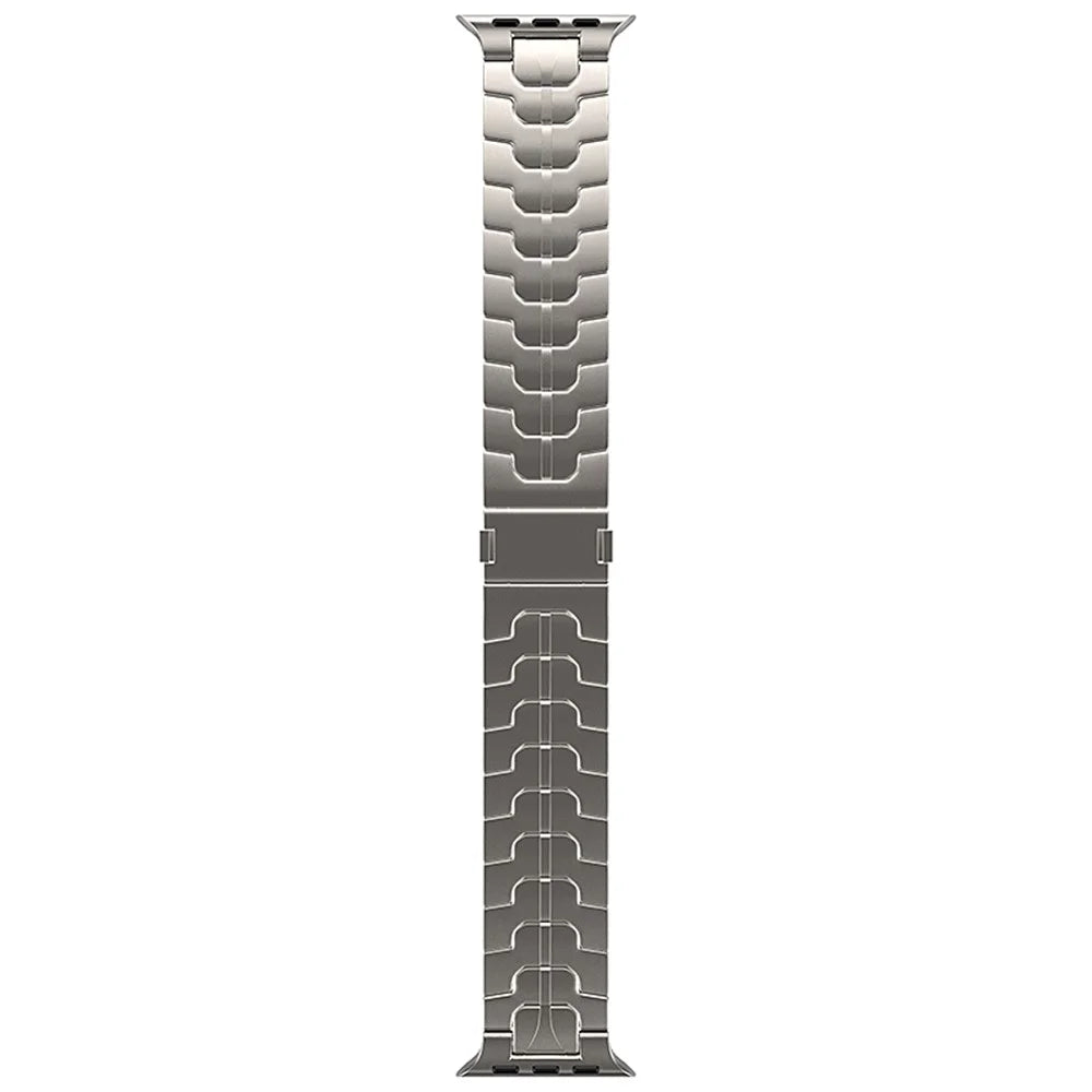 For Apple Watch Ultra 3 2 1 49mm / Series 11 10 46mm / 9 8 7 45mm / SE3 SE2 SE 6 5 4 44mm / 3 2 1 42mm Magnetic Titanium Alloy Watch Strap - Titanium - 3