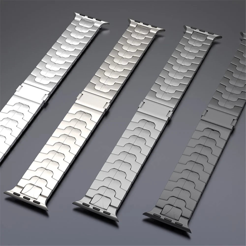 For Apple Watch Ultra 3 2 1 49mm / Series 11 10 46mm / 9 8 7 45mm / SE3 SE2 SE 6 5 4 44mm / 3 2 1 42mm Magnetic Titanium Alloy Watch Strap - Titanium - 7