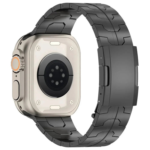 For Apple Watch Ultra 3 2 1 49mm / Series 11 10 46mm / 9 8 7 45mm / SE3 SE2 SE 6 5 4 44mm / 3 2 1 42mm Titanium Alloy Strap Band - Black - 1