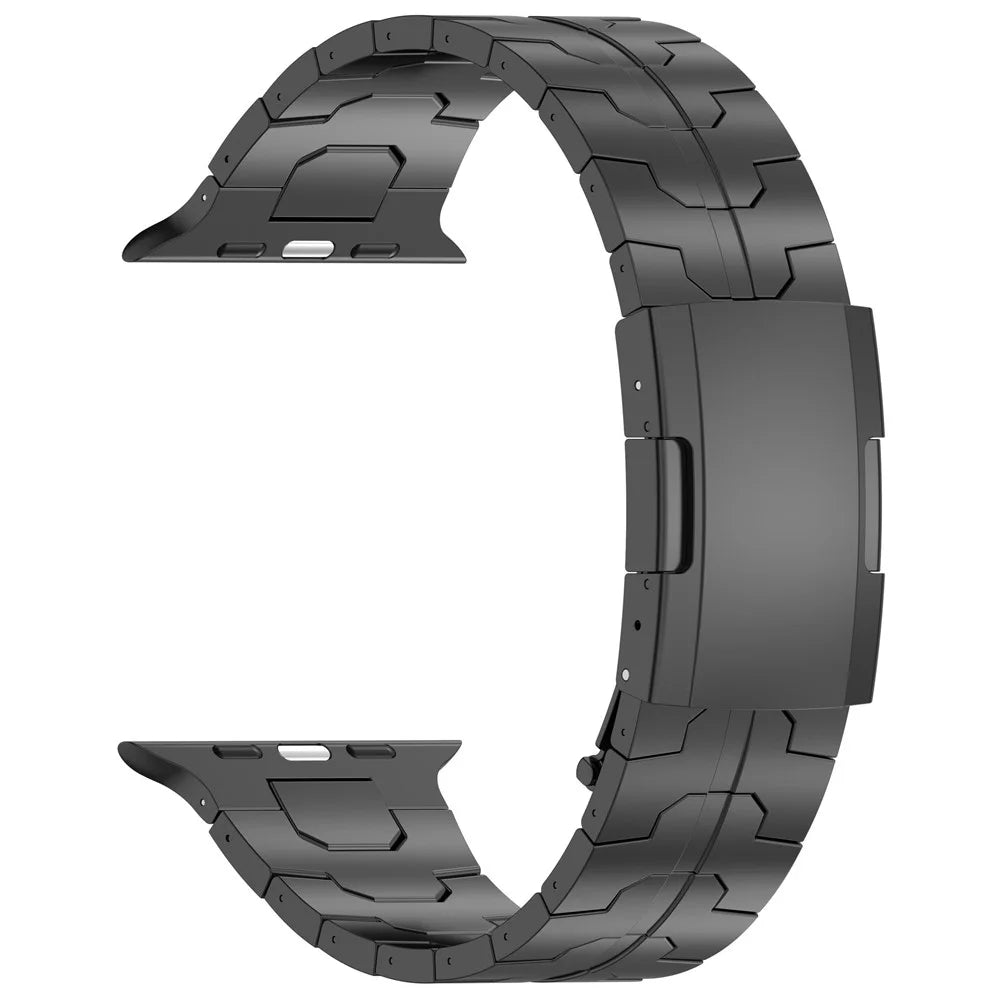 For Apple Watch Ultra 3 2 1 49mm / Series 11 10 46mm / 9 8 7 45mm / SE3 SE2 SE 6 5 4 44mm / 3 2 1 42mm Titanium Alloy Strap Band - Black - 3