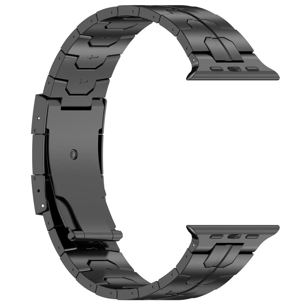 For Apple Watch Ultra 3 2 1 49mm / Series 11 10 46mm / 9 8 7 45mm / SE3 SE2 SE 6 5 4 44mm / 3 2 1 42mm Titanium Alloy Strap Band - Black - 4