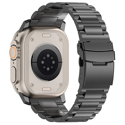 For Apple Watch Ultra 3 2 1 49mm / Series 11 10 46mm / 9 8 7 45mm / SE3 SE2 SE 6 5 4 44mm / 3 2 1 42mm Titanium Alloy Strap 26mm Band - Black - 1