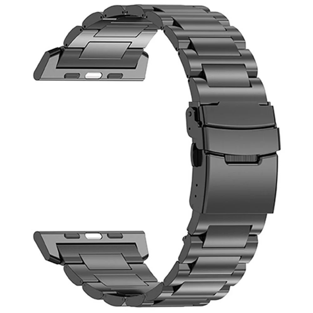For Apple Watch Ultra 3 2 1 49mm / Series 11 10 46mm / 9 8 7 45mm / SE3 SE2 SE 6 5 4 44mm / 3 2 1 42mm Titanium Alloy Strap 26mm Band - Black - 3