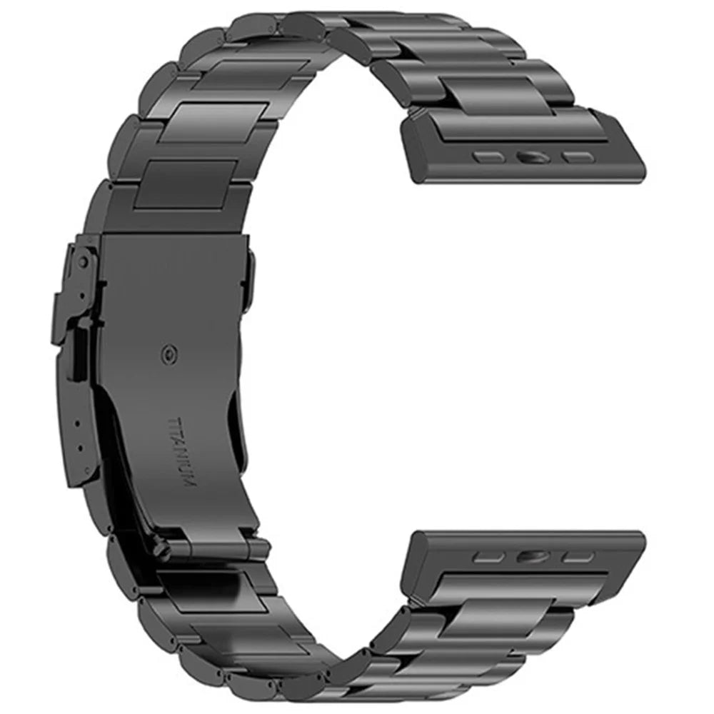 For Apple Watch Ultra 3 2 1 49mm / Series 11 10 46mm / 9 8 7 45mm / SE3 SE2 SE 6 5 4 44mm / 3 2 1 42mm Titanium Alloy Strap 26mm Band - Black - 4