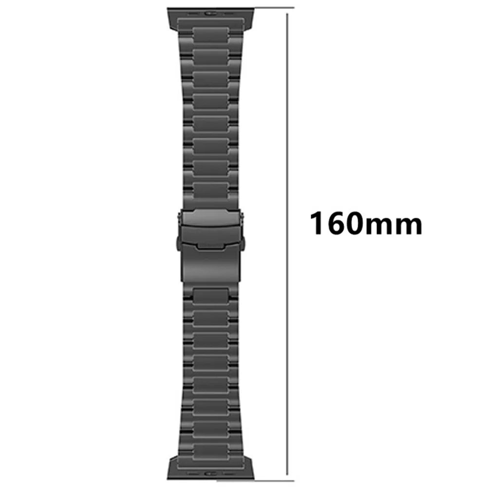 For Apple Watch Ultra 3 2 1 49mm / Series 11 10 46mm / 9 8 7 45mm / SE3 SE2 SE 6 5 4 44mm / 3 2 1 42mm Titanium Alloy Strap 26mm Band - Black - 6