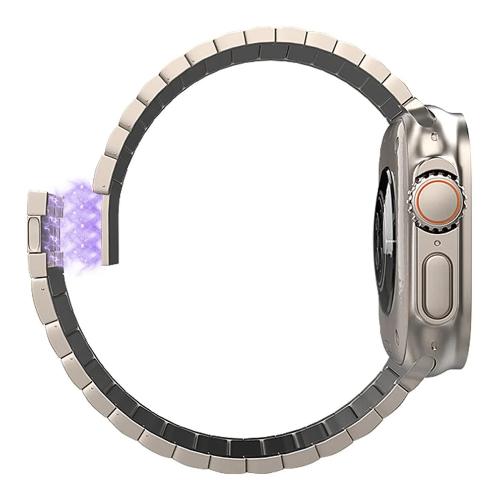 For Apple Watch Ultra 3 2 1 49mm / Series 11 10 46mm / 9 8 7 45mm / SE3 SE2 SE 6 5 4 44mm / 3 2 1 42mm Titanium Alloy Watch Band Magnetic Clasp - Titanium - 4