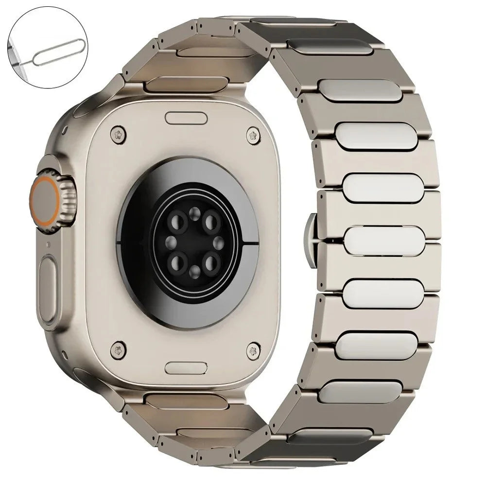 For Apple Watch Ultra 3 2 1 49mm / Series 11 10 46mm / 9 8 7 45mm / SE3 SE2 SE 6 5 4 44mm / 3 2 1 42mm Titanium Alloy Wristband - Titanium - 1