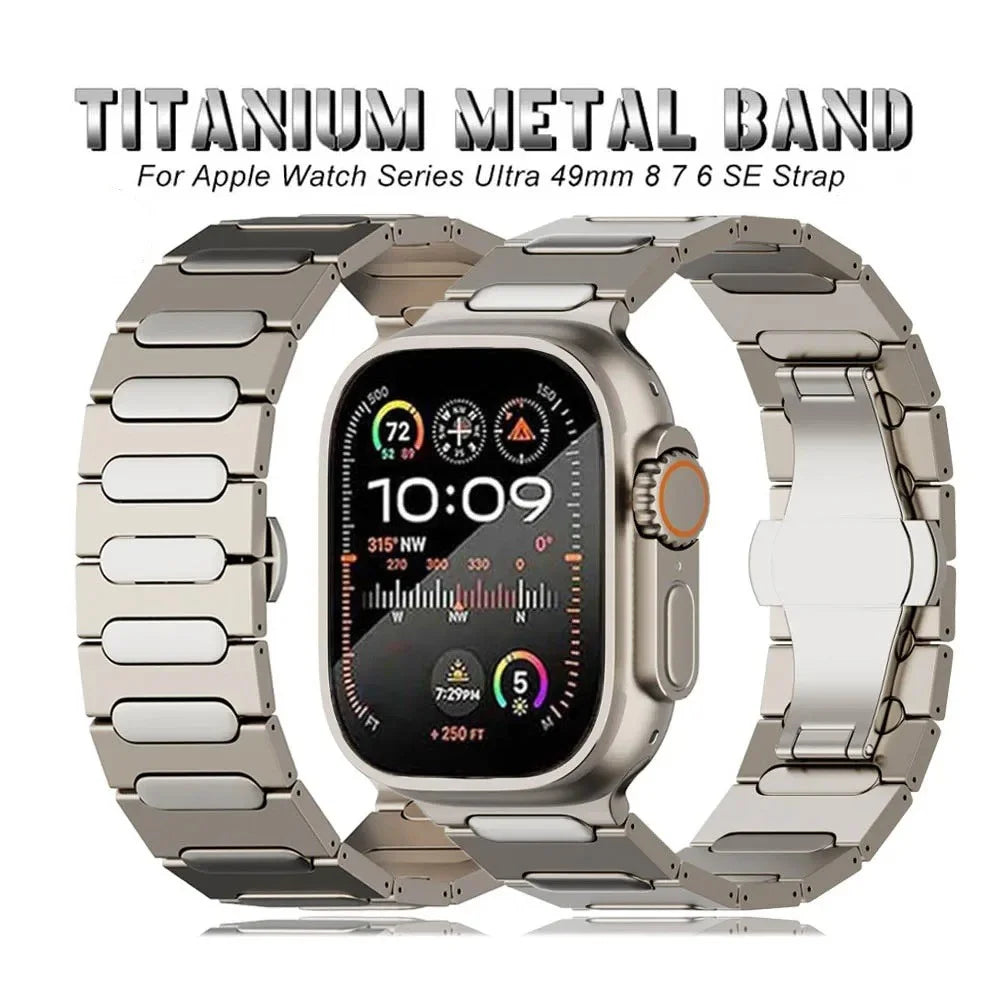 For Apple Watch Ultra 3 2 1 49mm / Series 11 10 46mm / 9 8 7 45mm / SE3 SE2 SE 6 5 4 44mm / 3 2 1 42mm Titanium Alloy Wristband - Titanium - 2