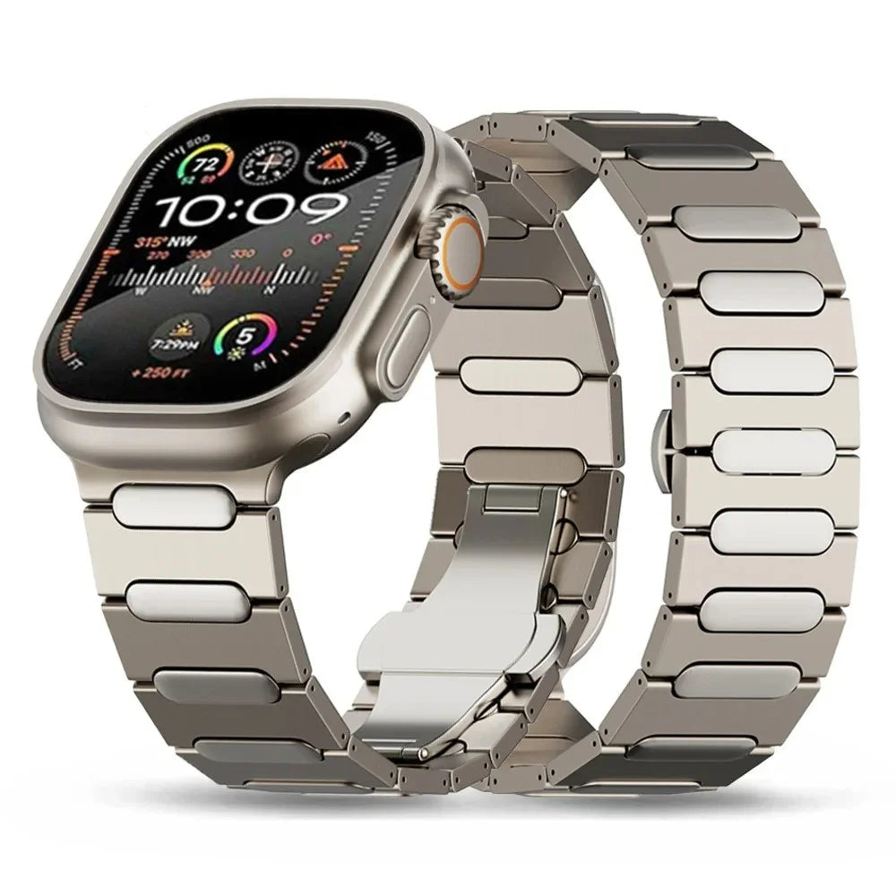 For Apple Watch Ultra 3 2 1 49mm / Series 11 10 46mm / 9 8 7 45mm / SE3 SE2 SE 6 5 4 44mm / 3 2 1 42mm Titanium Alloy Wristband - Titanium - 4