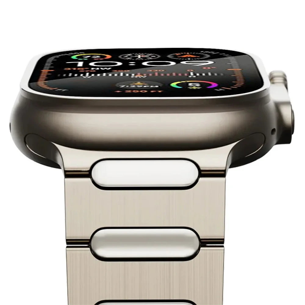 For Apple Watch Ultra 3 2 1 49mm / Series 11 10 46mm / 9 8 7 45mm / SE3 SE2 SE 6 5 4 44mm / 3 2 1 42mm Titanium Alloy Wristband - Titanium - 5