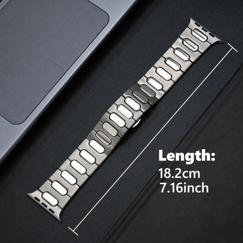 For Apple Watch Ultra 3 2 1 49mm / Series 11 10 46mm / 9 8 7 45mm / SE3 SE2 SE 6 5 4 44mm / 3 2 1 42mm Titanium Alloy Wristband - Titanium - 6
