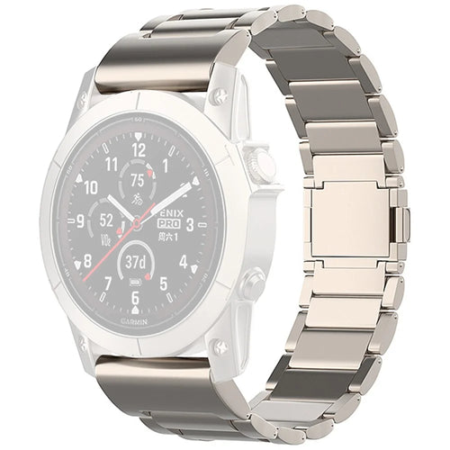 For Garmin Fenix 7 / Forerunner 965 / 955 / 945 / 935 Watch Band 22mm Magnetic Clasp Metal Titanium Alloy Strap - Titanium - 1