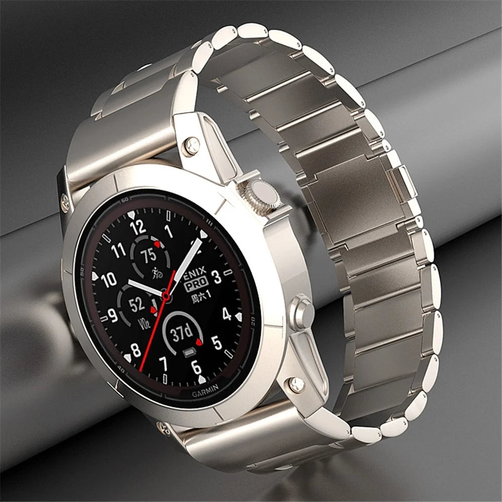For Garmin Fenix 7 / Forerunner 965 / 955 / 945 / 935 Watch Band 22mm Magnetic Clasp Metal Titanium Alloy Strap - Titanium - 6