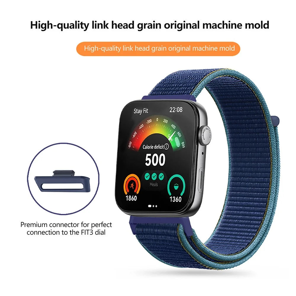 For Huawei Watch Fit 3 Band Breathable Braided Nylon Sport Adjustable Watch Strap - Light Green - 3