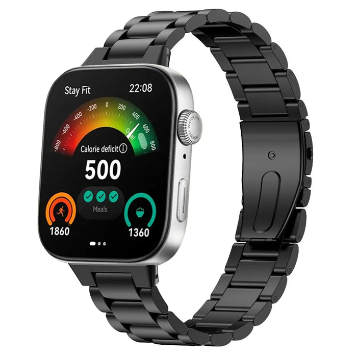 For Huawei Watch Fit 3 Stainless Steel Watch Strap Replacement Wrist Band - Black - 3