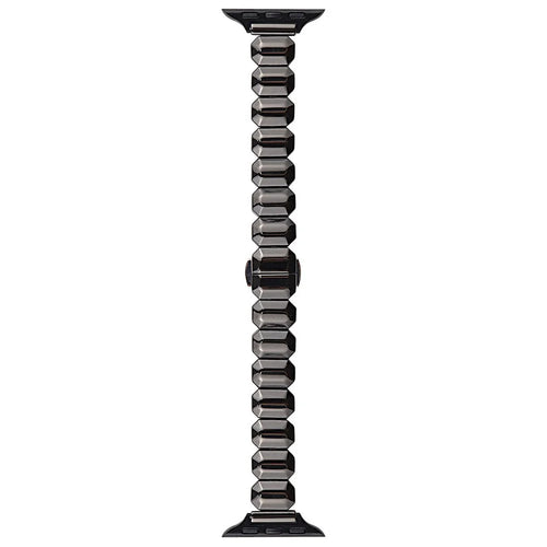 For Apple Watch Ultra 3 2 1 49mm / Series 11 10 46mm / 9 8 7 45mm / SE3 SE2 SE 6 5 4 44mm / 3 2 1 42mm Strap Metal Watchband - Black - 1