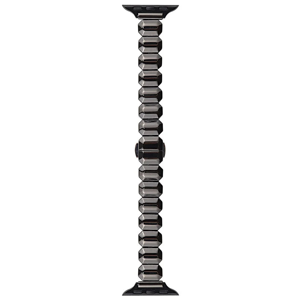 For Apple Watch Series 11 10 42mm / 9 8 7 41mm / SE3 SE2 SE 6 5 4 40mm / 3 2 1 38mm Watch Strap Zinc Alloy Band - Black - 1