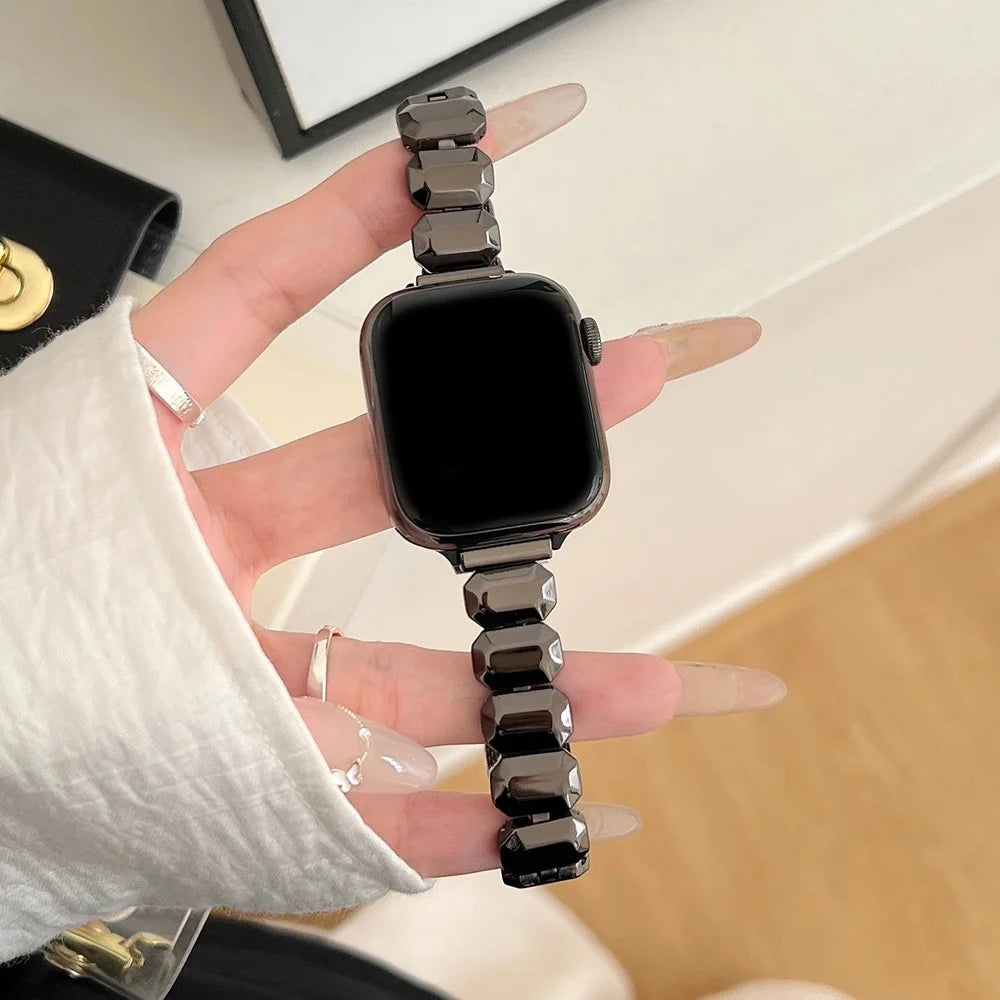For Apple Watch Series 11 10 42mm / 9 8 7 41mm / SE3 SE2 SE 6 5 4 40mm / 3 2 1 38mm Watch Strap Zinc Alloy Band - Black - 2