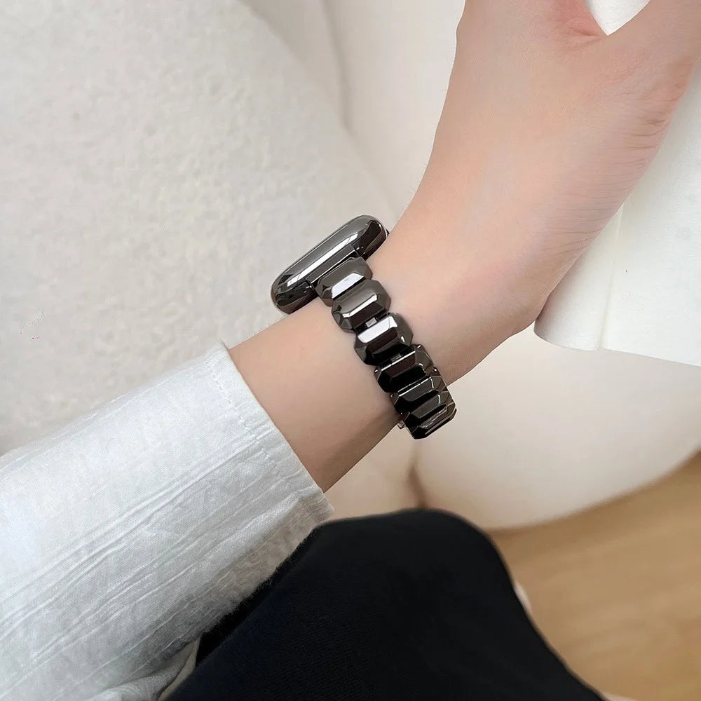 For Apple Watch Series 11 10 42mm / 9 8 7 41mm / SE3 SE2 SE 6 5 4 40mm / 3 2 1 38mm Watch Strap Zinc Alloy Band - Black - 3