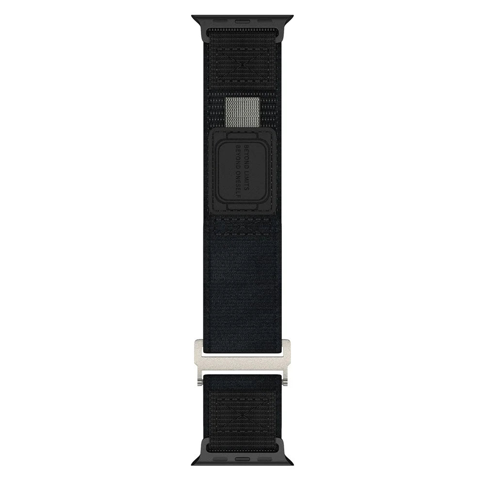 Adjustable Nylon Strap for Apple Watch Ultra 3 2 1 49mm / Series 11 10 46mm / 9 8 7 45mm / SE3 SE2 SE 6 5 4 44mm / 3 2 1 42mm Wrist Band - Black - 2