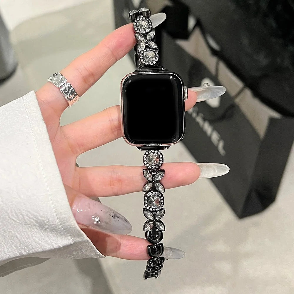 For Apple Watch Ultra 3 2 1 49mm / Series 11 10 46mm / 9 8 7 45mm / SE3 SE2 SE 6 5 4 44mm / 3 2 1 42mm Zinc Alloy Watch Band - Black - 2