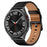 22mm Universal Smart Watch Replacement Strap Top Layer Cowhide Adjustable Wrist Band - Black - 2