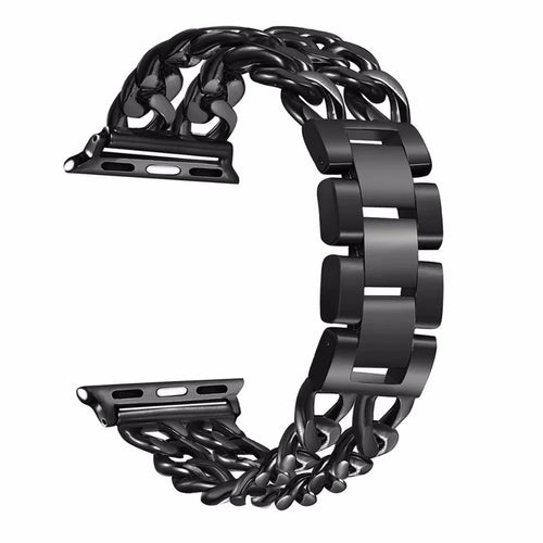 Steel Wrist Watch Band for Apple Watch Series 11 10 42mm / 9 8 7 41mm / SE3 SE2 SE 6 5 4 40mm / 3 2 1 38mm - Black - 1
