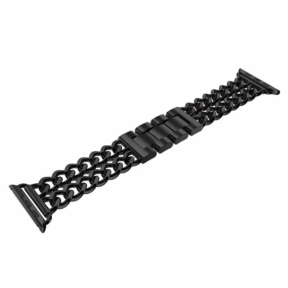 Steel Wrist Watch Band for Apple Watch Series 11 10 42mm / 9 8 7 41mm / SE3 SE2 SE 6 5 4 40mm / 3 2 1 38mm - Black - 4