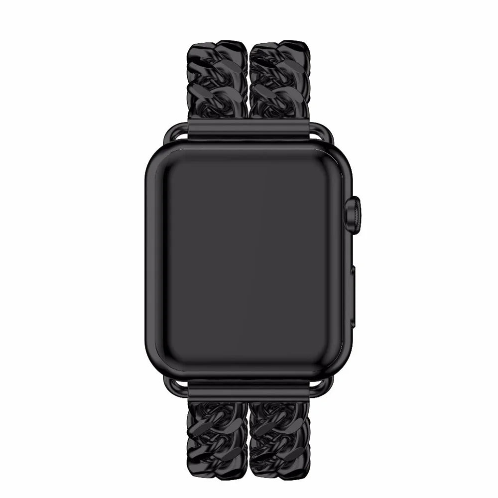 Steel Wrist Watch Band for Apple Watch Series 11 10 42mm / 9 8 7 41mm / SE3 SE2 SE 6 5 4 40mm / 3 2 1 38mm - Black - 5