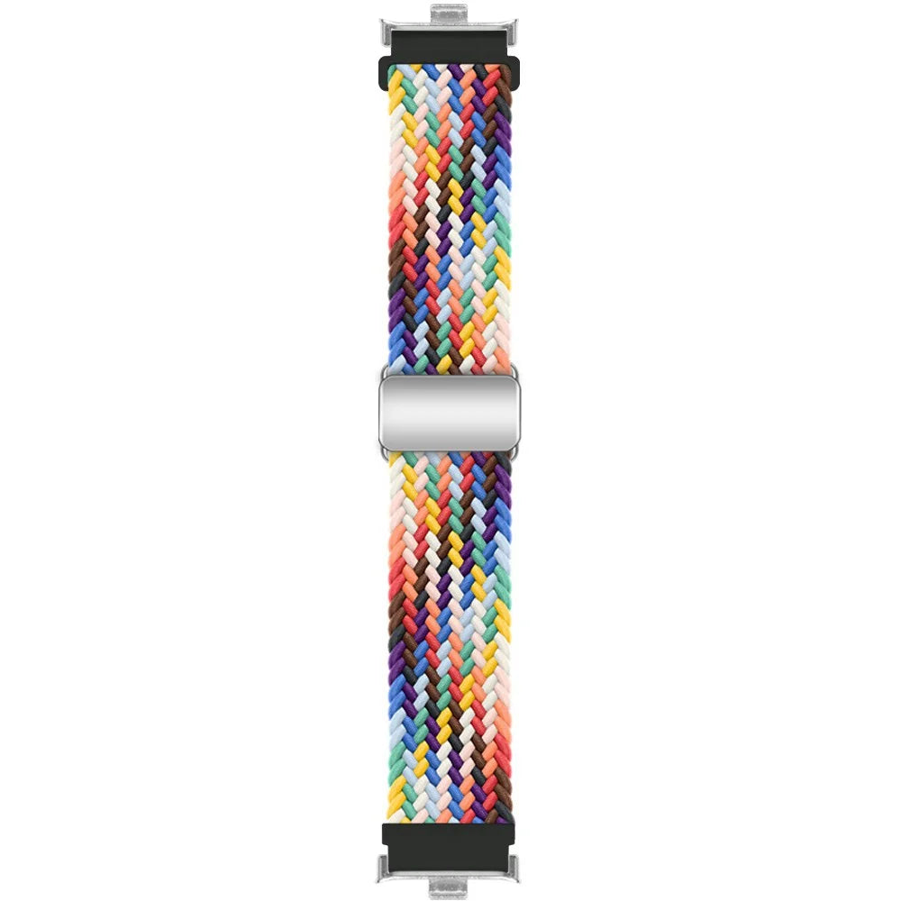 For Xiaomi Smart Band 10 Pro / 9 Pro / 8 Pro / Redmi Watch 6 / 5 / 4 Loop Strap Magnetic Buckle Woven Watch Band - Official Rainbow - 2