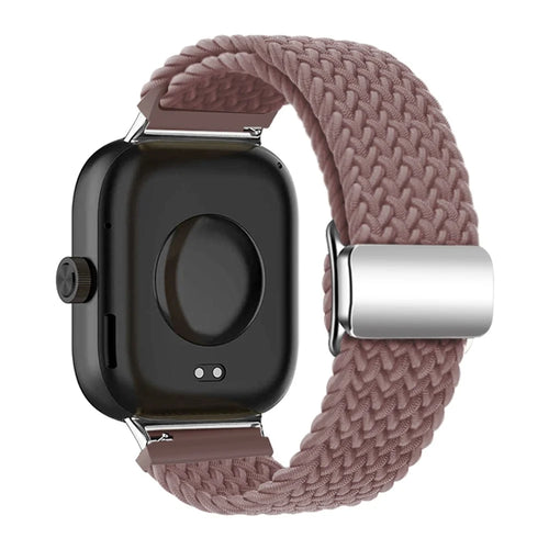For Xiaomi Smart Band 10 Pro / 9 Pro / 8 Pro / Redmi Watch 6 / 5 / 4 Strap Magnetic Buckle Woven Loop Watch Band - Smoky Purple - 1