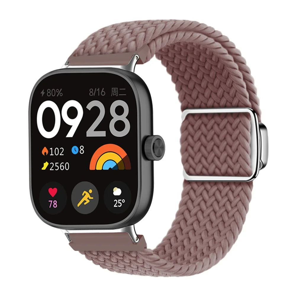 For Xiaomi Smart Band 10 Pro / 9 Pro / 8 Pro / Redmi Watch 6 / 5 / 4 Strap Magnetic Buckle Woven Loop Watch Band - Smoky Purple - 3