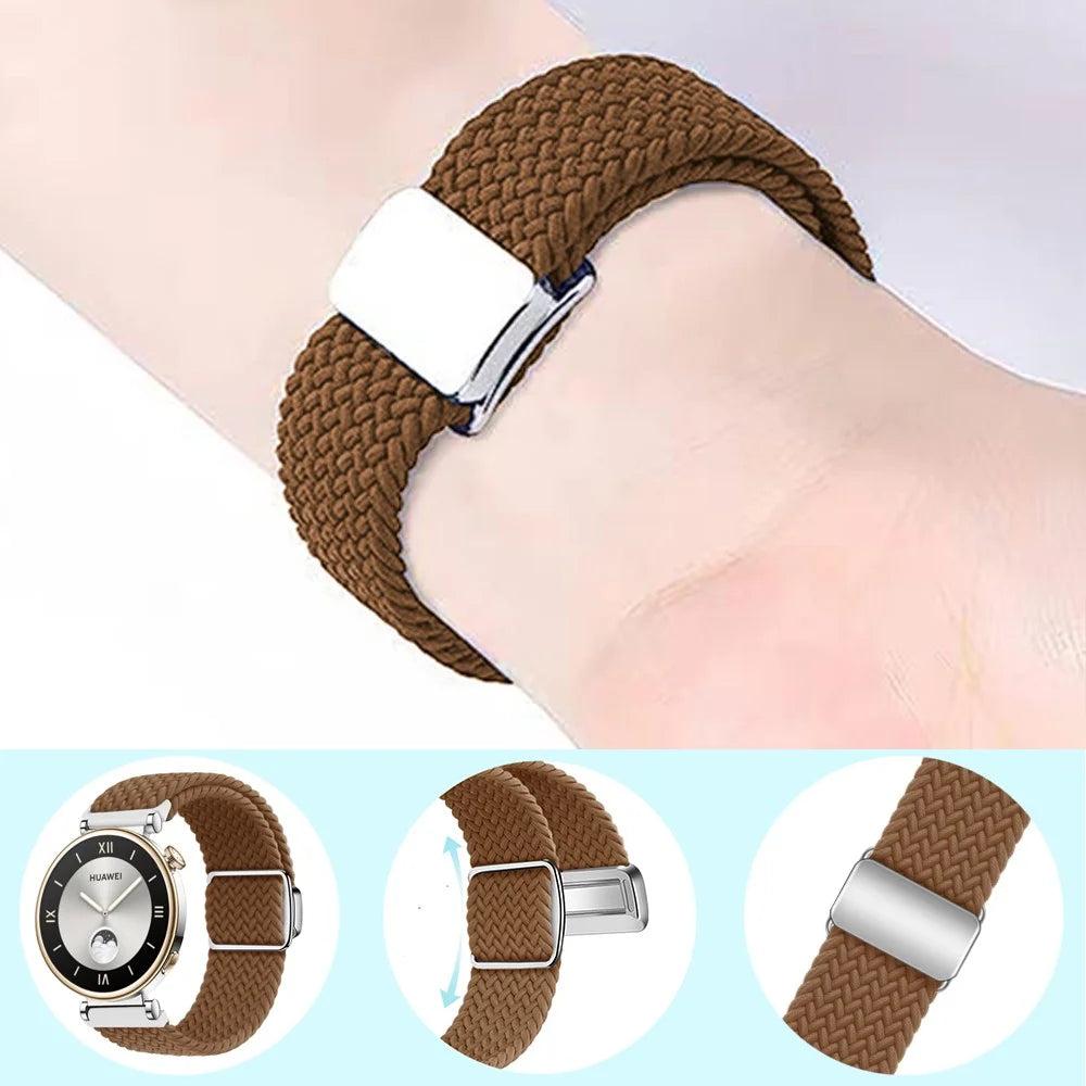 For Xiaomi Smart Band 10 Pro / 9 Pro / 8 Pro / Redmi Watch 6 / 5 / 4 Strap Magnetic Buckle Woven Loop Watch Band - Smoky Purple - 6